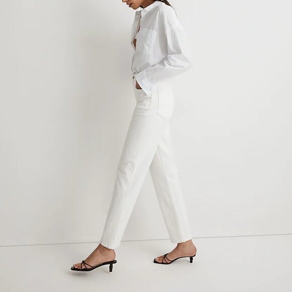 Madewell Perfect Vintage High Rise Straight Leg Jeans White Plus Size 32 NWT - Picture 2 of 11